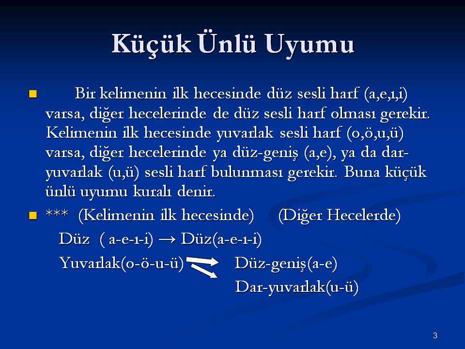 Kucuk Unlu Uyumu