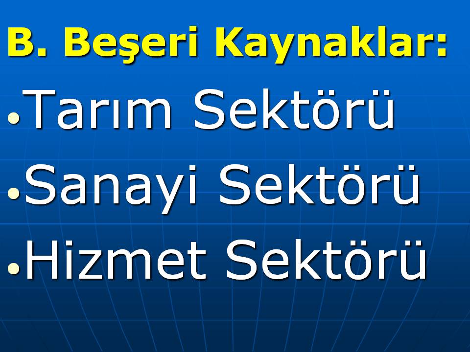 Beşeri Ekonomik Kaynaklar -6.Sınıf Sosyal Bilgiler